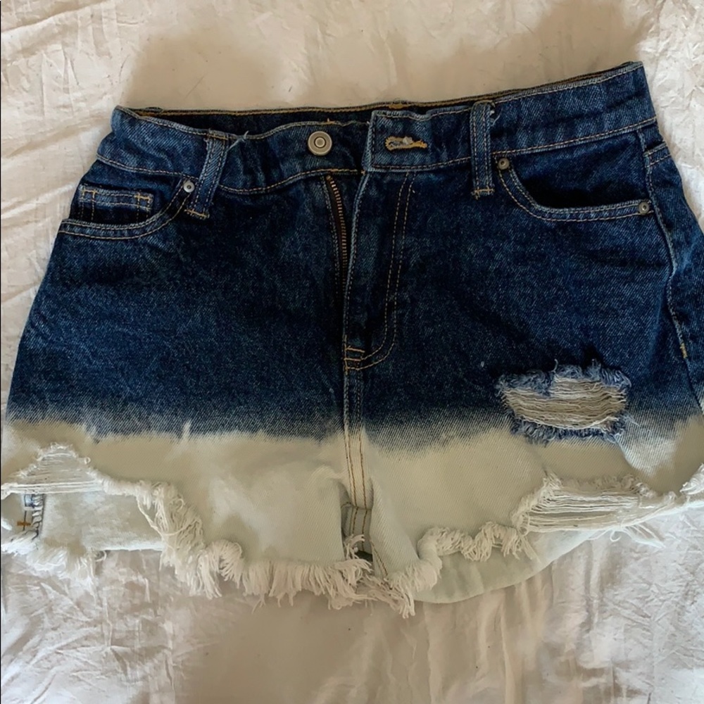 Acid wash high waisted shorts